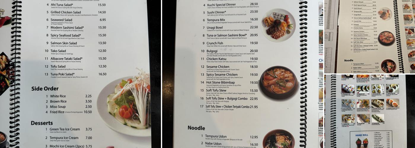 Sushi Kuchi Menu
