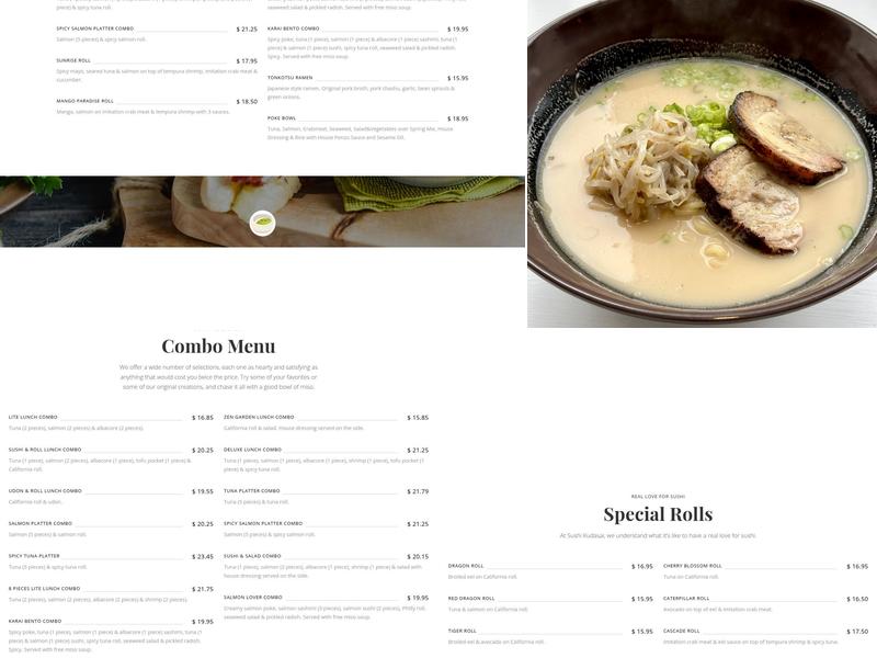 Sushi Kudasai Menu