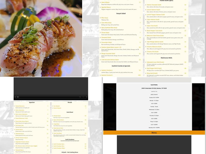 Sushi Motto Menu