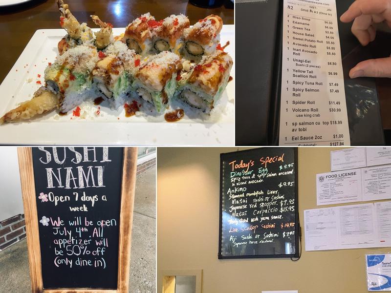 Sushi Nami Wayne Menu