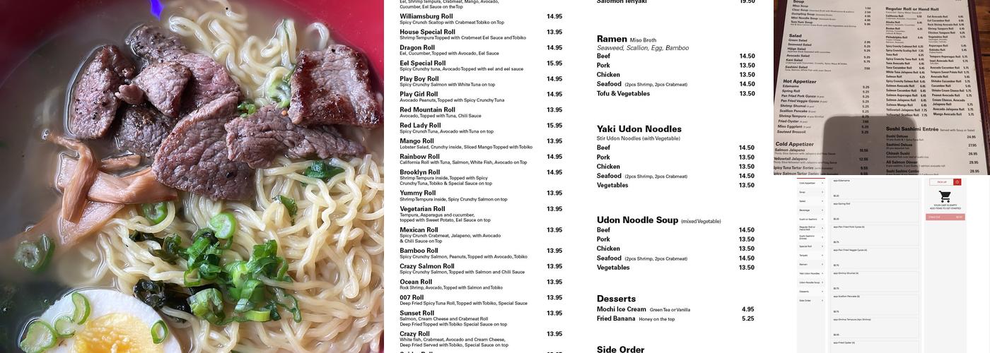 Sushi & Noodles Menu
