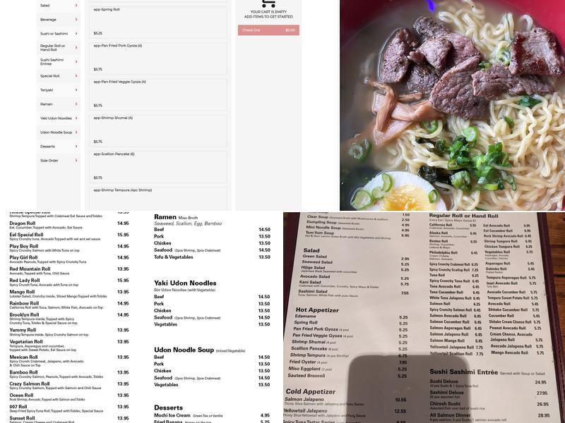 Sushi & Noodles Menu