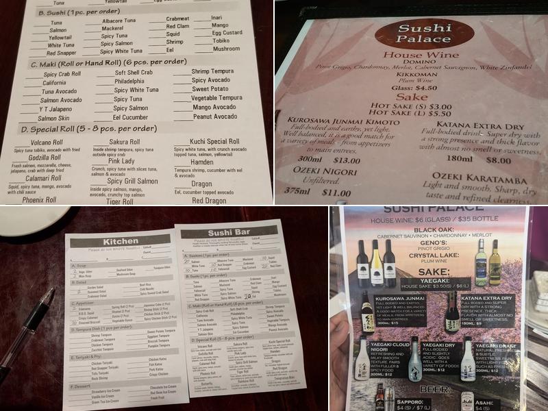 Sushi Palace Menu