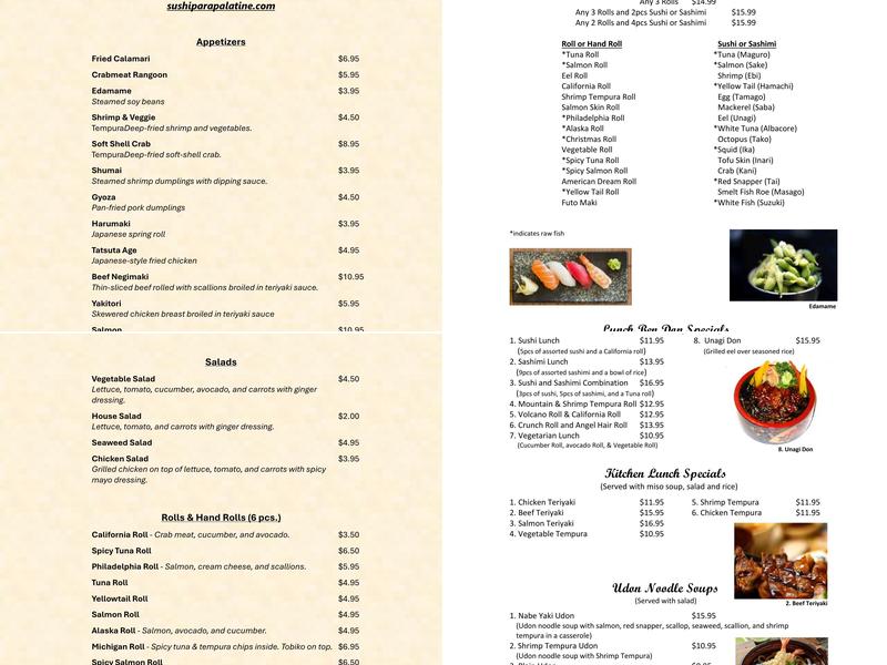 Sushi Para Menu