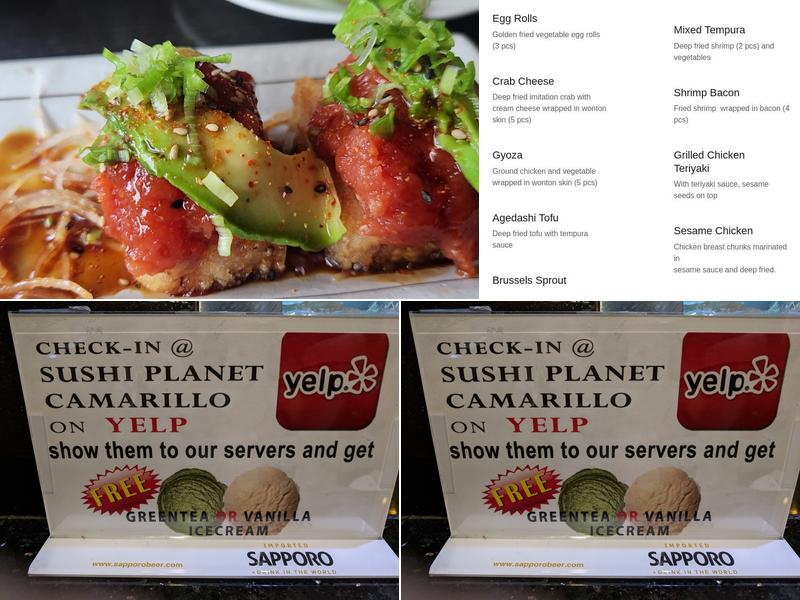 Sushi Planet Camarillo Menu
