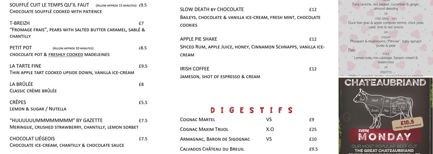 GAZETTE CHANCERY Menu