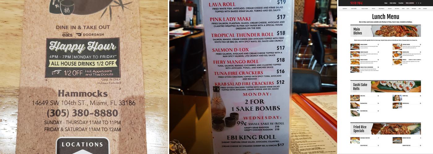 Sushi Sake Doral Menu