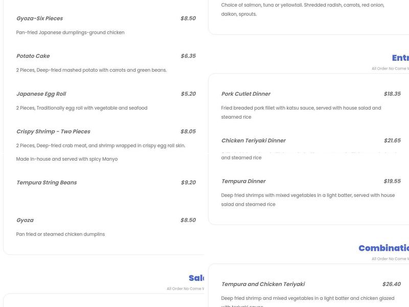 Sushi Sam Menu