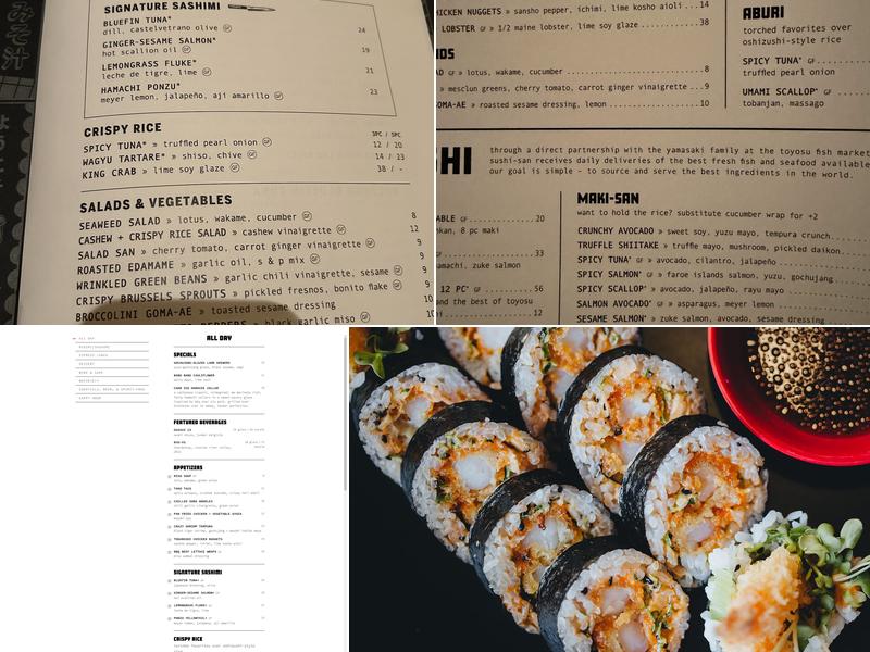 Sushi-san Menu