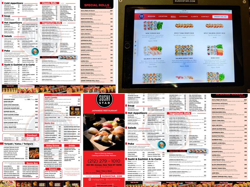Sushi Star Menu