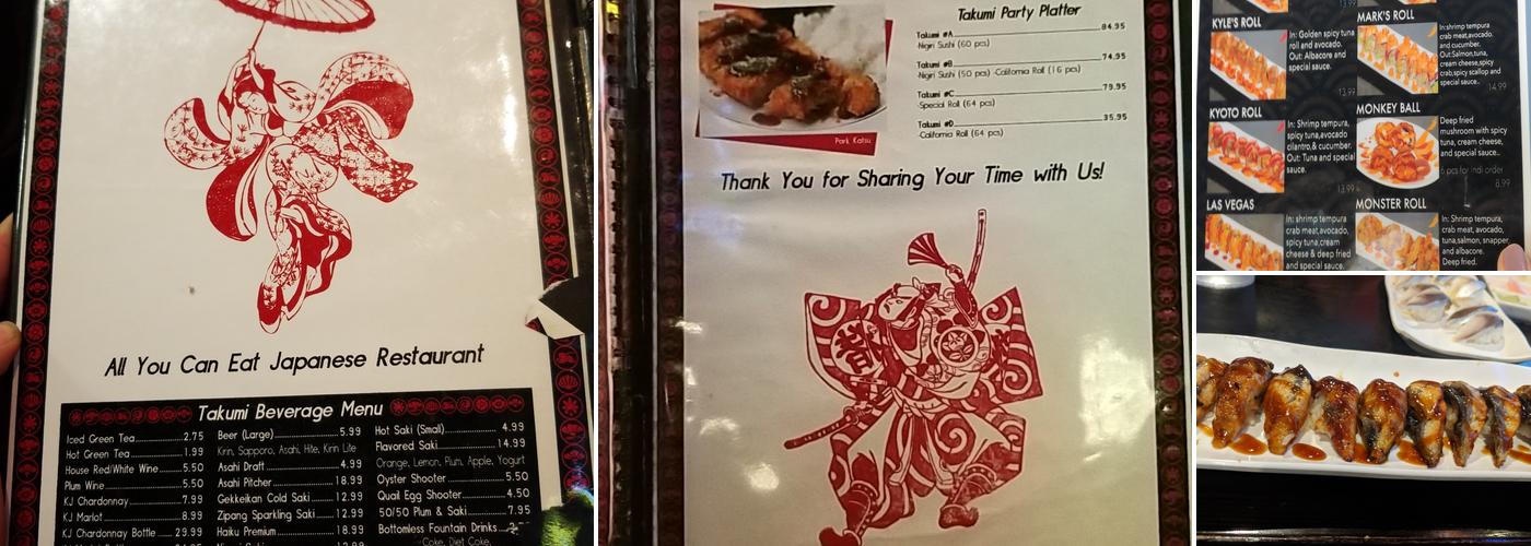 Sushi Takumi Menu