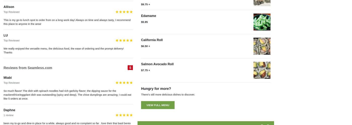 Sushi Time Menu