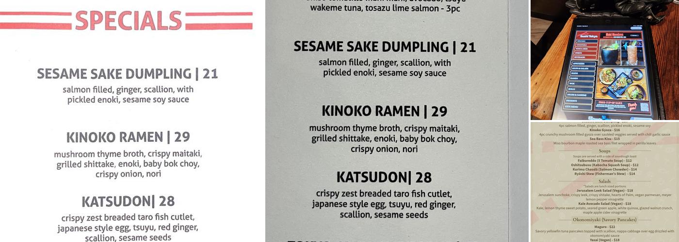 Sushi Tokyo Menu