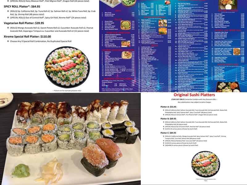 Sushi Xtreme Menu