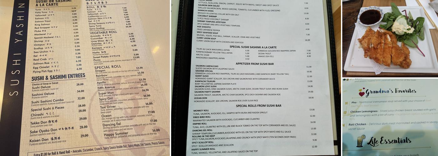 Sushi Yashin Menu