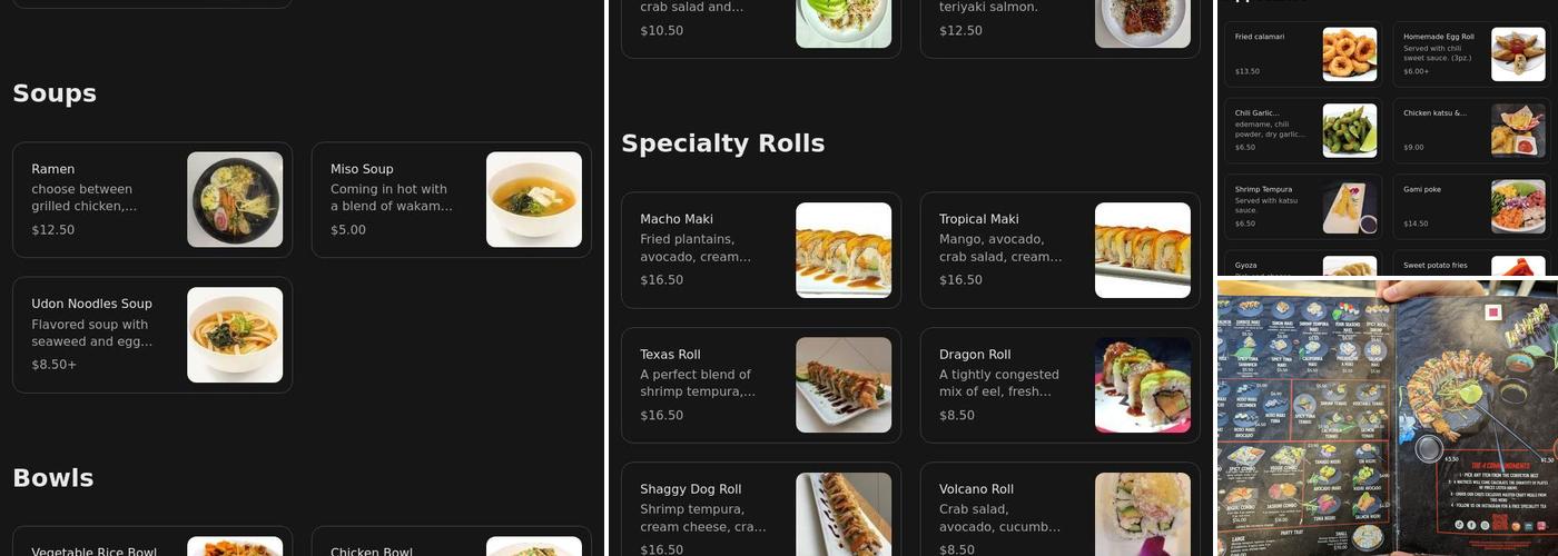 Sushigami Menu
