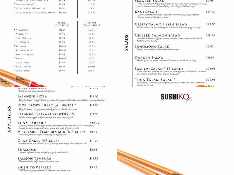 Sushiko Menu