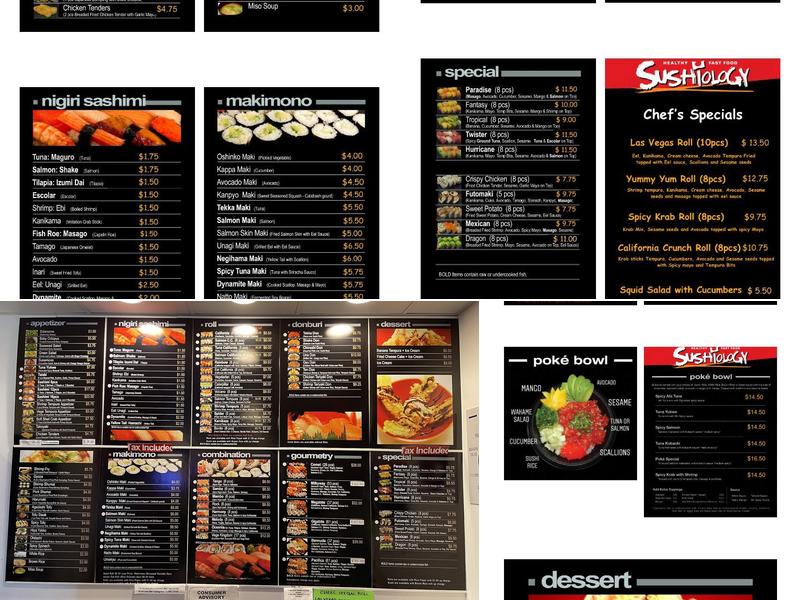 SUSHIOLOGY Lake Buena Vista Menu