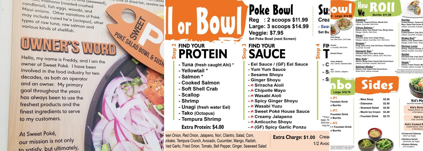 Sweet Poke Menu