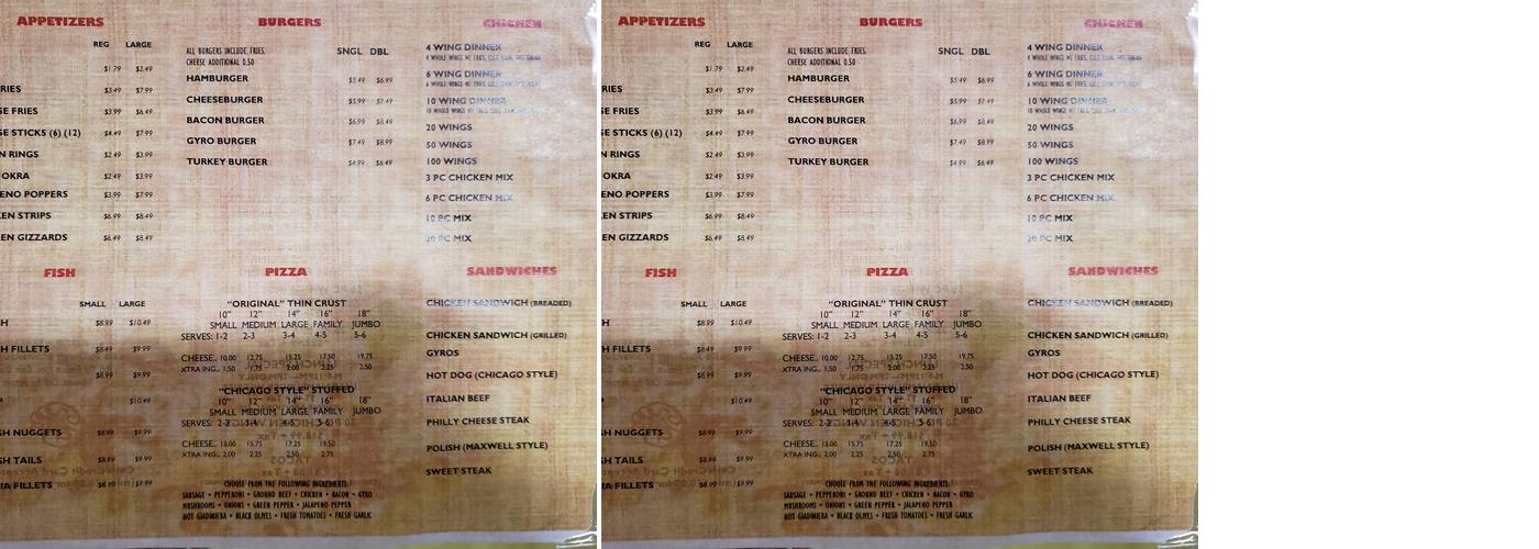 Swifty's Chicken, Pizza, and Things Menu