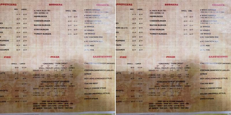 Swifty's Chicken, Pizza, and Things Menu