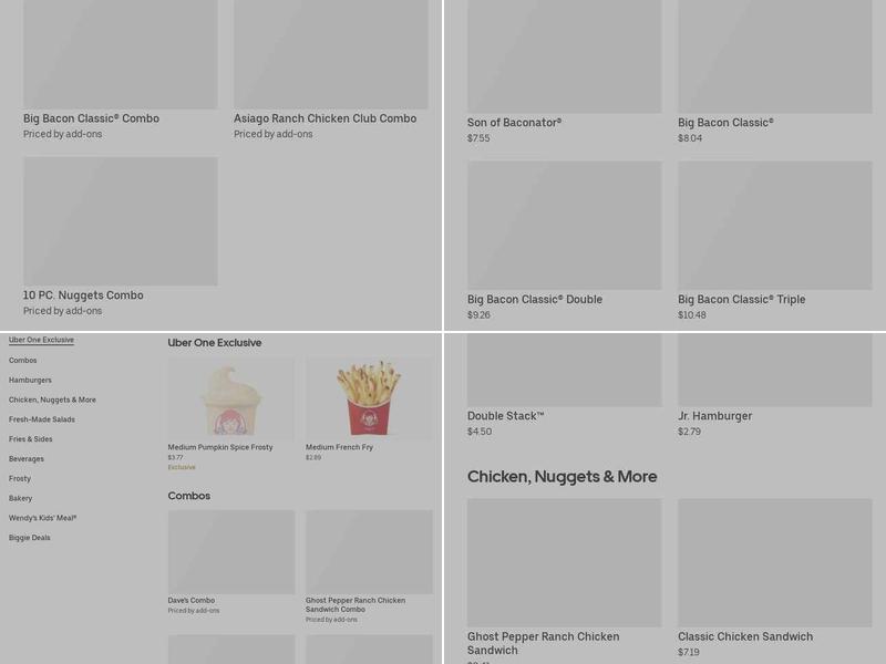 Wendy's Menu