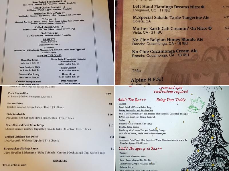 T. Phillip's Glendora Menu