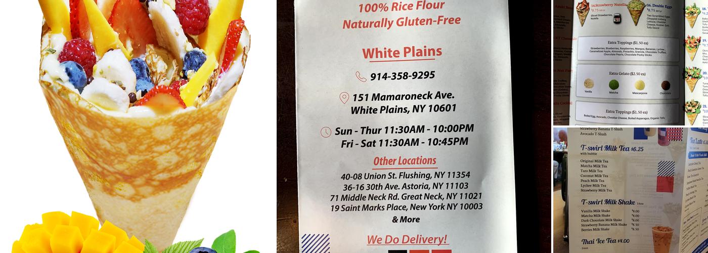 T-swirl Crepe - White Plains Menu