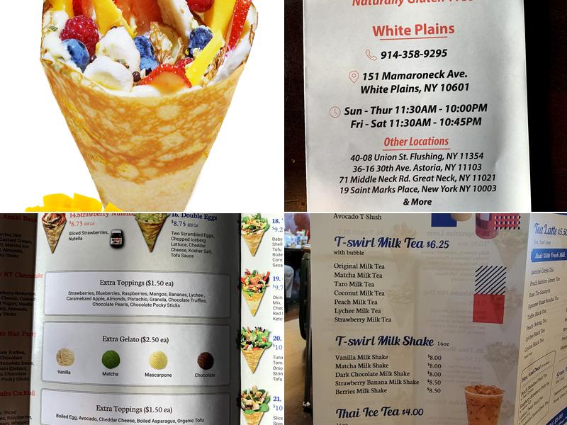T-swirl Crepe - White Plains Menu