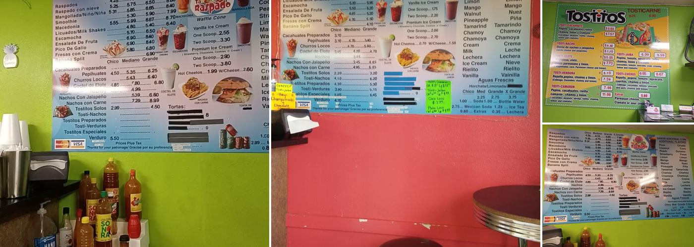 Ta' Raspado Menu
