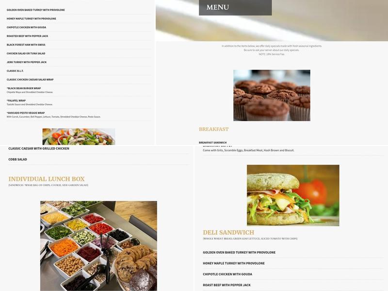 Table One Menu