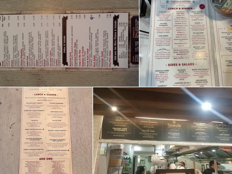 Taboonette Menu