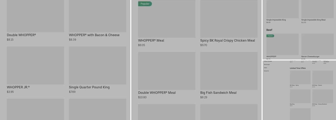 Burger King Menu