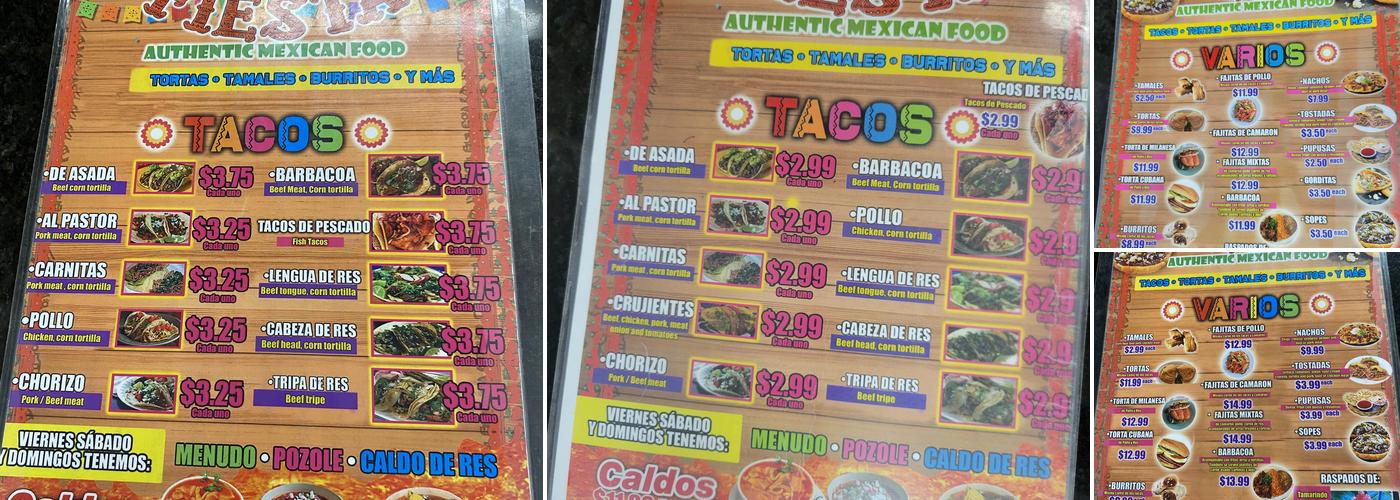Taco Fiesta Menu