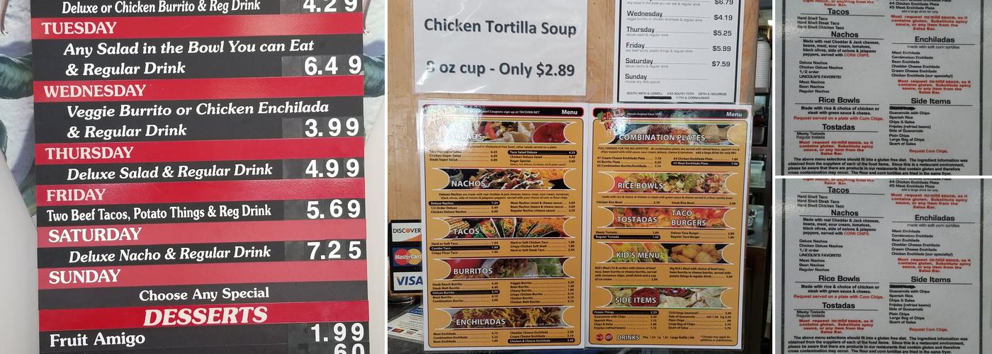 Taco Inn Menu