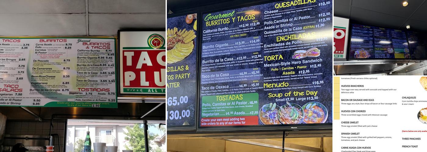 Taco Plus Menu