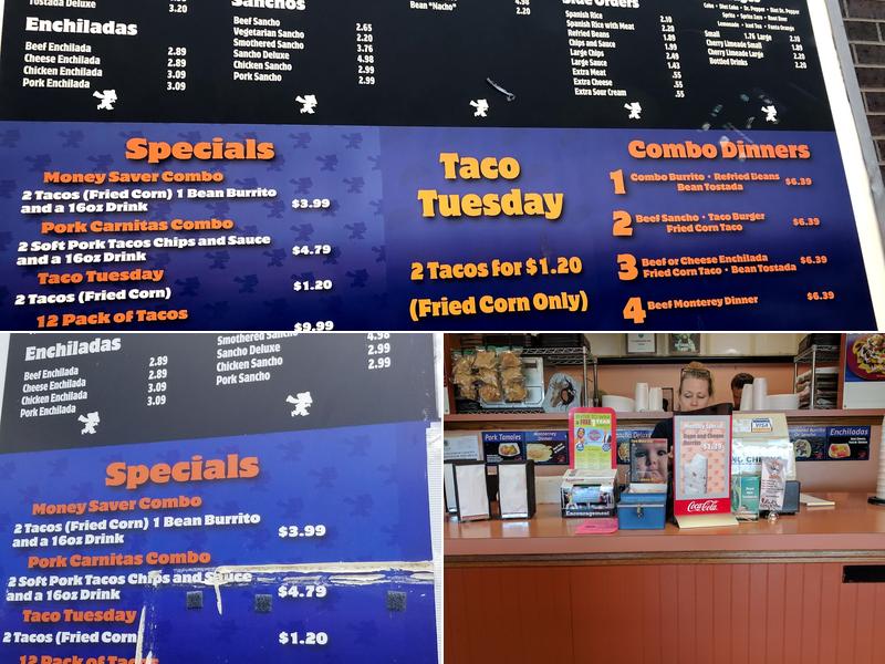 Taco Pronto Menu