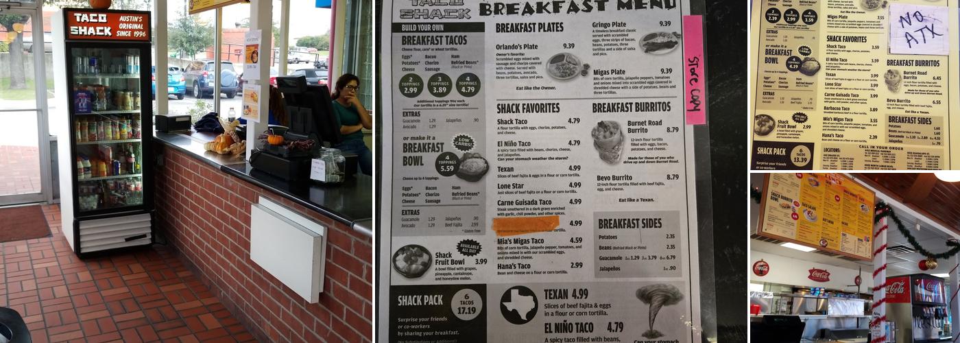 Taco Shack Menu
