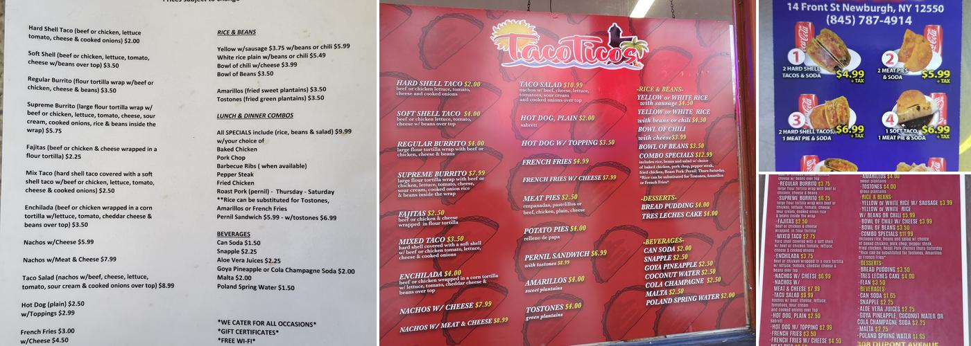 Taco Ticos Menu