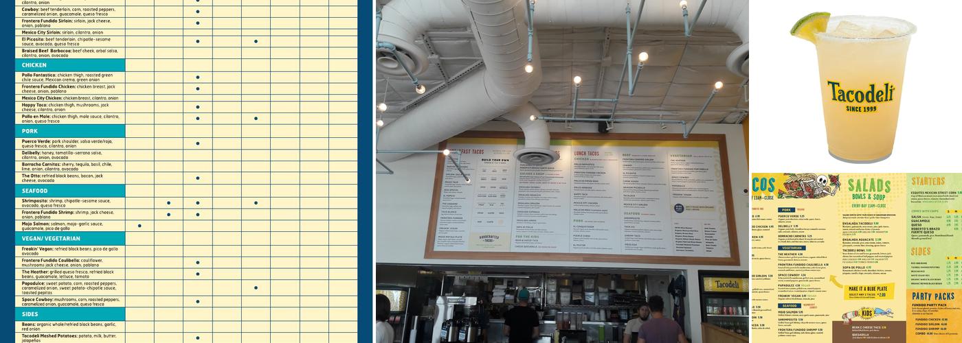 Tacodeli Menu