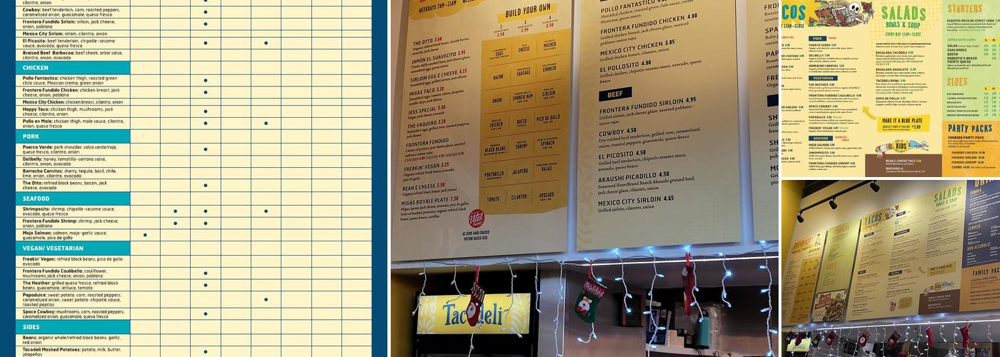 Tacodeli Menu