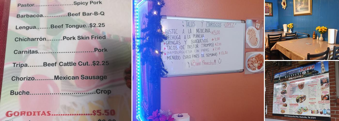 Tacos Lopez Menu