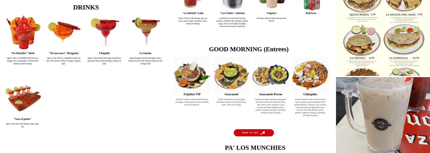 Tacos Los Desvelados Maywood Menu