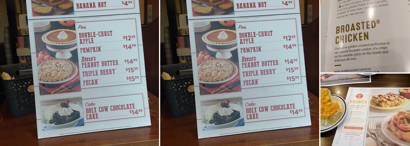 Bob Evans Menu