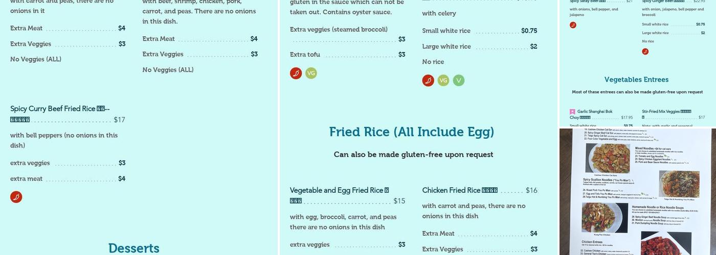 Taigu Menu