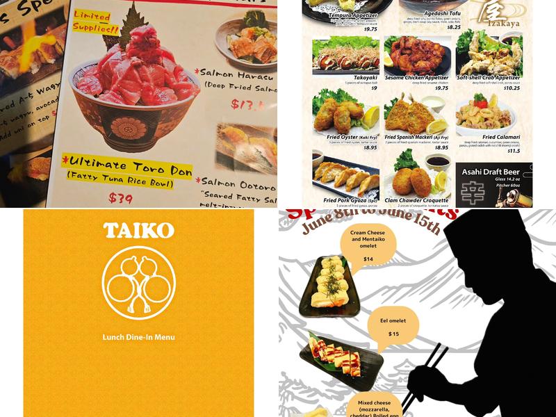 Taiko Japanese Restaurant Menu