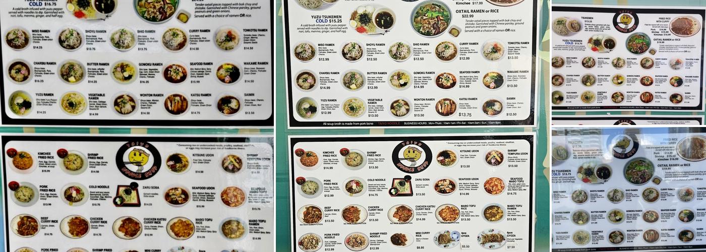 Taiyo Ramen Menu