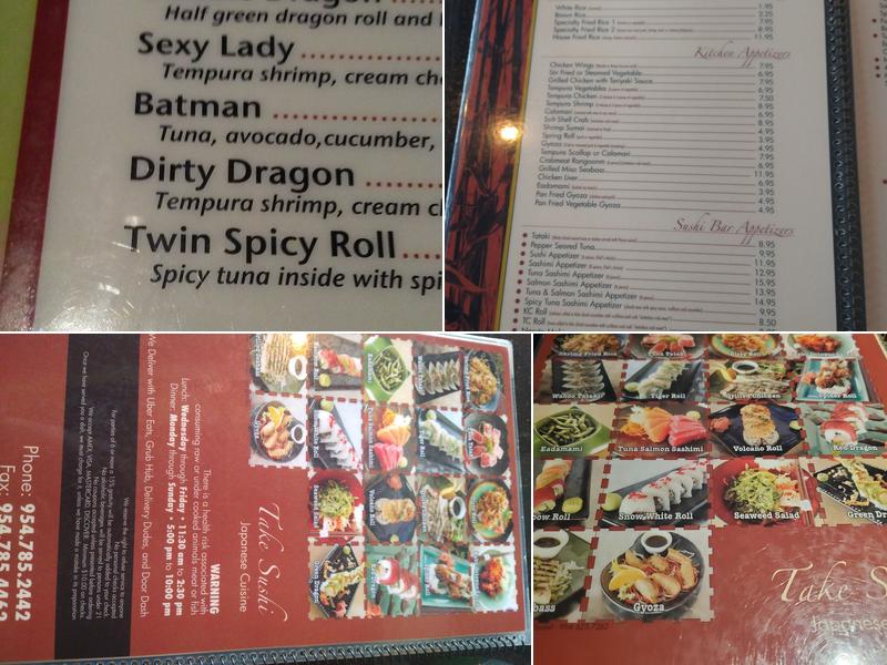 Take Sushi Menu