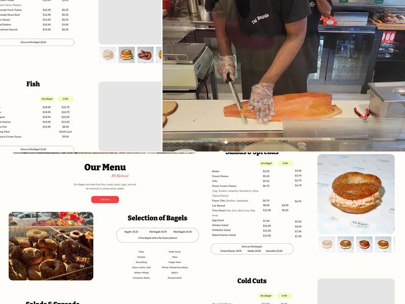 Tal Bagels Menu