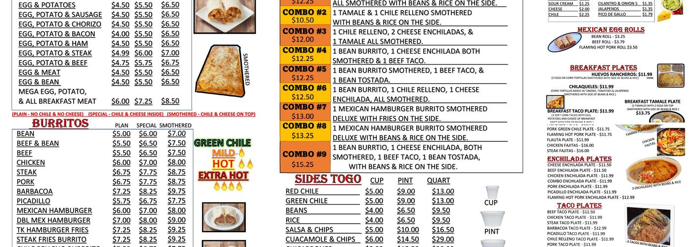 Tamale Kitchen Menu